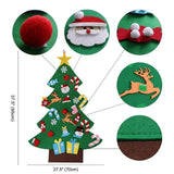 OurWarm DIY Felt Christmas Tree Snowman with Ornaments Fake Christmas Tree Kids Toys Christmas Party Decoration New Year 2019