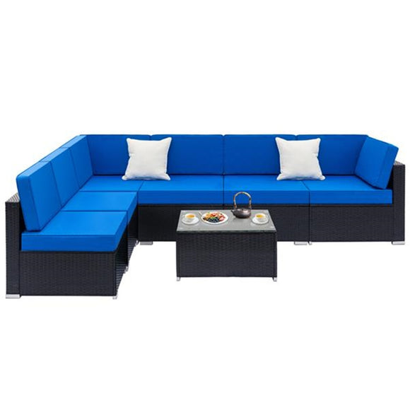 Fully Equipped Weaving Rattan Sofa Set with 2pcs