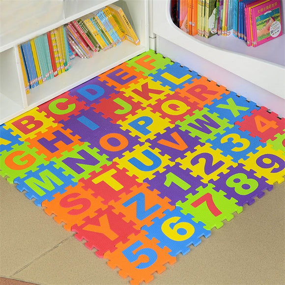 36pcs/Set EVA Baby Foam Clawling Mats Puzzle Toys For Kids Floor Play Mat Educational Number Letter Childrens Carpet 15.5*15.5cm