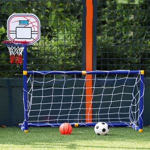 Children Basketball Hoop/ Soccer Goal 2 In 1 Outdoor Sports