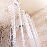 Waterproof 3D Thickened Transparent Shower Curtain Multi-Size With Hooks