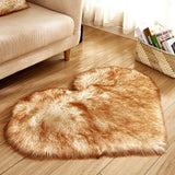 Shaggy Carpet Wool Faux Fluffy Mats Artificial Sheepskin Hairy Mat Love Heart Rugs NO Lint Carpet For Living Room 30x30/40x50cm