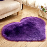 Shaggy Carpet Wool Faux Fluffy Mats Artificial Sheepskin Hairy Mat Love Heart Rugs NO Lint Carpet For Living Room 30x30/40x50cm