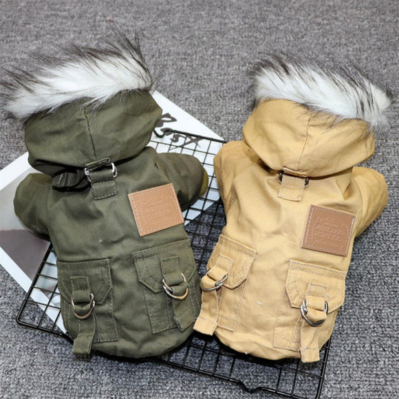 Pet Cats and Dogs Winter Warm Down Jacket Jacket Medium and Small Dog Chihuahua Hooded Clothes Lightweight Hoodie