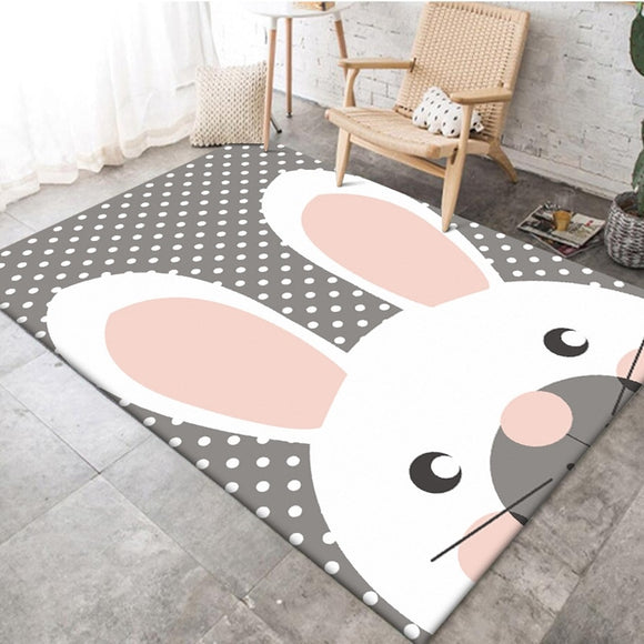 Cute Cartoon Large Carpet Children Climb Baby Play Mat Anti Skid Bedroom Pink Grey Rabbit Area Rug and Carpet Kids Room Tapete