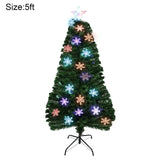 6ft/7ft/8ft Artificial Christmas Trees with Lights Holiday Home  Snow Decoration