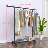 Double Pole Coat Rack Simple Reinforced Steel Frame Clothing Rack Bedroom Mobile Drying Rack Minimalist Floor Clothes Hanger