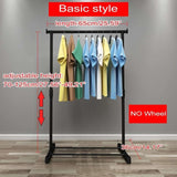4 Styles Coat Rack Metal Simple Assembly Removable Wheeled Bedroom Clothes Hanger Drying Furniture Clothes Hanger Stand Black