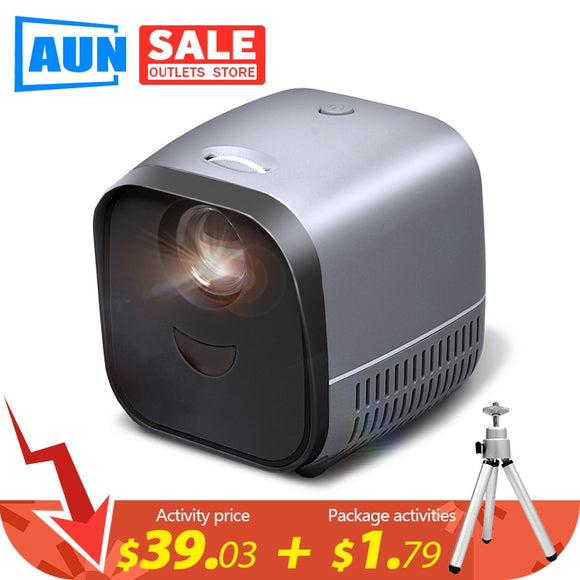 AUN MINI Portable Projector L1|LED Beamer Video Projector for 1080P Home Theater|Mirroring Screen For Smart Phone (Optional)