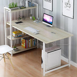 Upgraded Computer Laptop Desk 47" Modern Style Computer Desk with 4 Tiers Bookshelf for Home Office Studying Living Room