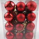 24pcs 3cm Gold Pink Champagne Red Metallic Christmas Tree Decor