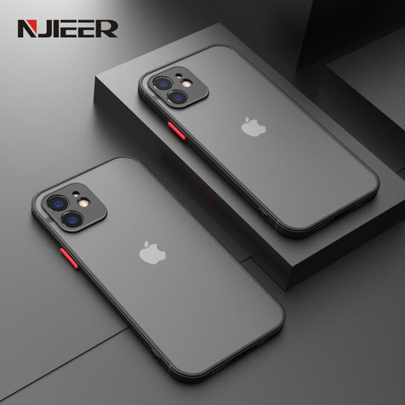 Shockproof Silicone Bumper Phone Case iPhone 12 11 Pro Max Mini X XR XS MAX 8 7 6 6S Plus SE 2020 Luxury Transparent Matte Cover