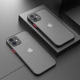 Shockproof Silicone Bumper Phone Case iPhone 12 11 Pro Max Mini X XR XS MAX 8 7 6 6S Plus SE 2020 Luxury Transparent Matte Cover