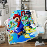 Kids Super Mario Cartoon Blanket 3d Design Flannel Fleece Blanket anime sonic Printed Children boy girl Warm Bed Throw Blanket