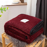 Brand factory throw blanket for sofa Solid Yellow Color Soft Warm Flannel Blanket On the Bed Thickness Throw Blanket