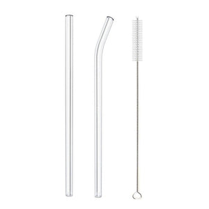 20cm Glass Smoothie Straw, Reusable Clear Drinking Straws for Smoothie Milkshakes Environmentally Friendly Drinkware Straw