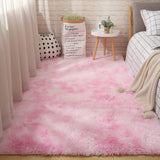 Fluffy Tie Dye Carpets For Bedroom Decor Modern Home Floor Mat Large Washable Nordica in the Living Room Soft White Shaggy Rug