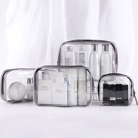 Transparent Cosmetic Bag PVC Women Zipper Clear Makeup Bags Beauty Case Travel Make Up Organizer Storage Bath Toiletry Wash Bag