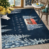New Christmas Carpet  80*120cm Santa Claus Living Room Floor Mat Cartoon Mat Blanket Home Decor Christmas Gift 2022 New Year