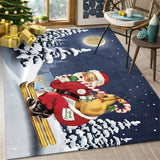 New Christmas Carpet  80*120cm Santa Claus Living Room Floor Mat Cartoon Mat Blanket Home Decor Christmas Gift 2022 New Year