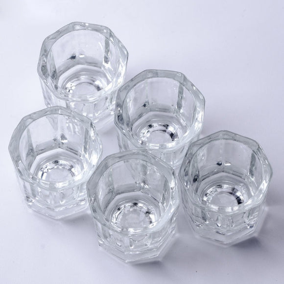 Crystal Glass Powder Liquid Nail Cup Dappen Dish Lid Bowl Cup Holder Equipment Nail Tools Nail Polish Small Capacity Glass Cup