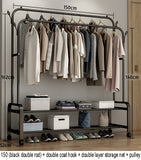 Coat Rack Drying Clothes Rack Coat Rack Bedroom Clothing Rack Portable Clothes Hanger with Wheels Can Be Moved Simple Coat Rack