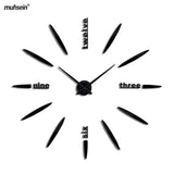 Muhsein 2021 Home Decoration New Wall Clock 3d DIY Mute Wall Clock Acrylic Mirror Sticker  Quartz Watch Free Shipping