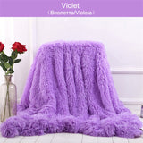 Shaggy Throw Blanket Soft Long Plush Bed Cover Blanket Fluffy Faux Fur Bedspread Blankets for Beds Couch Sofa