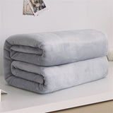 Soft Warm Coral Fleece Flannel Blankets For Beds Faux Fur Mink Throw Solid Color Sofa Cover Bedspread Winter Plaid Blankets