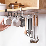 Kitchen Storage Racks Cabinet Hook Cup Holder 6 Hooks Hanging Spoon Coffee Organizer Clothes Bedroom Shelf Supplies Accessories
