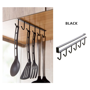 Kitchen Storage Racks Cabinet Hook Cup Holder 6 Hooks Hanging Spoon Coffee Organizer Clothes Bedroom Shelf Supplies Accessories