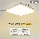 Square Led ceiling lamp for bedroom lighting Neutral white cold white warm white 48W 36W 24W 18W led ceiling light living room
