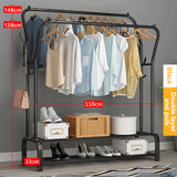 Coat Rack Garment Rack Free-standing Clothes Hanger with Top Rod Clothes Shelves Storage Wardrobe Hanger Floor Cloth Drying Rack