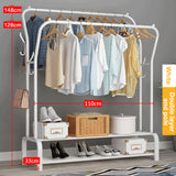 Coat Rack Garment Rack Free-standing Clothes Hanger with Top Rod Clothes Shelves Storage Wardrobe Hanger Floor Cloth Drying Rack