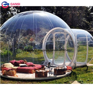 4m diameter single tunnel camping inflatable transparent tent portable garden ben tent famliy inflatable bubble tent for party
