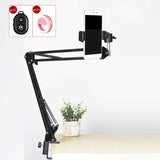 Photography Phone Clip Bracket+Suspension Arm Stand Clip Holder and Table Mounting Clamp Pop Kits for Live Show Shooting Video